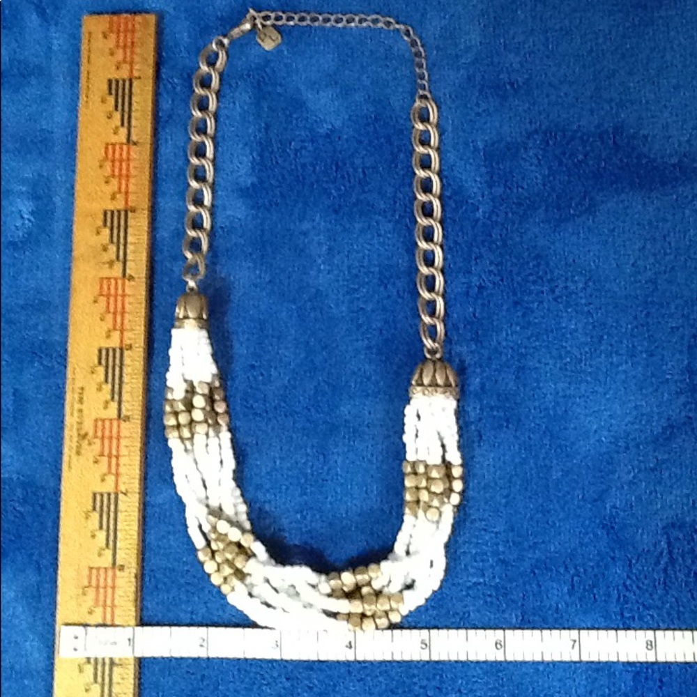 White Beads & Antique gold necklace